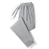 Pantalones casuales de pierna recta con doble cremallera, cálidos para otoño e invierno, de importación, joggers deportivos con forro polar, corte holgado, talla grande, pantalones largos engrosados