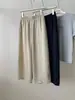 Pantalones Casuales Anchos Estilo Coreano Talla Grande 120kg para Mujer, Otoño Ajuste Holgado, Cintura Alta Elástica, Pantalones de Nueve Puntos Color Block