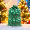 Saco de Presente de Linho de Natal E-commerce Transfronteiriço Saco de Presente com Cordão para Feriados Saco de Armazenamento com Cordão para Lanches da Véspera de Natal Pronto para Venda