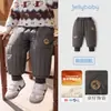 Pantalones de Algodón para Niños Jielibeibi 2026 Pantalones de Invierno para Niños Con Felpa Térmica Pantalones Deportivos para Niño Pequeño Bebé Gruesos