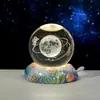 Bola de Cristal de Medusa Oceánica Transfronteriza con Tallado Interior, Luz Nocturna Luminosa, Decoración de Escritorio, Luz Ambiental, Regalo de Cumpleaños para Niñas