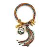 Cuerda de Mano Tibetana Thangka Cuerda de Algodón Enrollada a Mano Pulsera Trenzada Ojo del Dios de la Riqueza de Cinco Vías Zakiram Tara Verde Perla Thangka