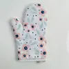 Guantes Aislantes de Calor para Horno de Microondas Todo Poliéster 180g Sarga Flores Pequeñas Frescas Guantes Anti-quemaduras para Horno Patrón Personalizado