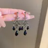 Brincos de Borla Gota d'Água Agulha de Prata, Brincos de Temperamento Nicho Estilo Étnico, Brincos Versáteis Elegantes de Luxo Leve