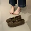 Sapatilha Feminina Retro Francesa com Laço Bico Redondo Forrada com Pelúcia 2026 Inverno Boca Rasa Sapatos Peludos Quentes Algodão Sapatos Simples