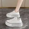 Zapatos de Lona Blancos con Grulla de Almohada para Mujer 2026 Nuevo Verano Persona Baja Casual Versátiles Zapatos Blancos Talla 34 Deportivos Suela Gruesa Aumentar