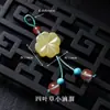 Pingente de Vidro Estilo Chinês Imitação de Jade Borboleta Vagem de Lótus Pequeno Charme Acessório DIY Feito à Mão Pulseira Broche Hanfu Qipao