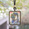 Xizang Meio Pintado à Mão Moldura de Bronze Dourado Colorido Thangka Zakhilaam Passado e Presente Colar com Pingente Thangka Fornecimento Direto da Fábrica