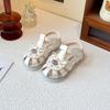Zapatos de Niña Sandalias Infantiles 2025 Nuevo Verano Sandalias de Niña Pequeña con Tiras Cruzadas Huecas Lazo Zapatos de Princesa de Suela Suave para Bebé