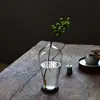 Jarrón de paisaje de vidrio de borosilicato alto transparente arreglo floral planta verde dispositivo de flores hidropónico decoración de mesa de sala de estar adornos