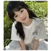 Camiseta de Manga Corta con Cuello Redondo y Bordado de Mariposa, Marca de Moda para Mujer, Nuevo Estilo Verano 2026, Top Holgado de Manga Media Nicho para Parejas