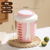 Taza de Fruta Estilo Ins Desayuno Taza Salah con Tapa a Prueba de Fugas para Exterior y Taza de Picnic Taza Drenaje Avena Taza de Fruta de Plástico