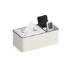 Caja de pañuelos para sala de estar, mesa de centro, caja de almacenamiento, avanzada, ligera, de lujo, para servilletas, caja de papel, hogar, color crema, viento, control remoto multifunción