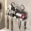 Portacepillos de dientes de ventosa, soporte de pared para secador de pelo de baño sin taladro, vaso para cepillos de dientes y vaso para enjuague bucal montados en la pared
