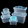 Caixa de Armazenamento de Plástico Organizador Transparente de Mesa com Alça Caixa de Armazenamento de Lanches Caixa de Armazenamento de Carro Organizador de Brinquedos