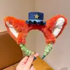 Fotografía de viajes, Ciudad Animal, oficial de policía conejo Nick, sombrero de cosplay, crea una atmósfera divertida y linda, orejas de conejo adorables, accesorio para el cabello único