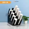 Portavasos de Papel Acrílico Caja de Almacenamiento para Tapas y Popotes Tienda de Café y Té con Leche Bar Estante de Almacenamiento para Suministros Desechables Comercial