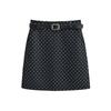 Falda Midi Ajustada Estilo Retro de Lunares con Cinturón Estilo Europeo y Americano para Mujer Commuter OL Falda de Cadera Ajustada de Lunares