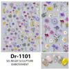 Redanco Nuevo 5D en Relieve Celebridad de Internet Dibujos Animados Flor Silvestre Pequeña Pegatinas para Uñas Pegatinas Adhesivas Estéreo para Uñas Dr-1101