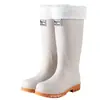 Botas de Chuva de Moda Transfronteiriça para Mulheres, Sapatos de Água de Cano Médio-Alto, Botas de Chuva Estudantis Coreanas, Sapatos de Borracha Impermeáveis para Trabalho ao Ar Livre para Mulheres, Botas Altas