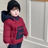Ropa para niños de Corea del Sur, chaqueta acolchada de algodón de invierno para niños, bonito abrigo grueso acolchado de algodón para niños, chaqueta acolchada de algodón festiva roja estilo occidental para bebés