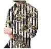 Camisa de Manga Larga de Moda Tendencia Estampado Digital 3D Nueva Primavera y Otoño Transfronteriza Aliexpress Fuente de Fábrica Estilo Coreano Corte Delgado