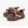 Zapatos de Argán para Niños 2026 Otoño/Invierno Nuevo Estilo Bloque de Color para Niñas Zapatos Deportivos para Niños Medianos a Grandes Zapatos Casuales Cálidos con Forro de Felpa para Niños
