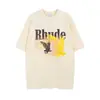 Fornecimento Transfronteiriço Estilo Americano Ins Marca Moderna Europeia e Americana Moda Estampada Solta Masculina Algodão Pesado Manga Curta Camiseta Atacado