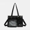 Bolsa de Fã para Shows com Compartimentos Escondidos para Suportes de Placas Luminosas, Bolsa Tote Transparente de Grande Capacidade para Esconder Placas Luminosas