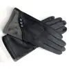 Guantes de invierno cálidos con botones de fuente transfronteriza para mujer, ciclismo al aire libre, a prueba de frío, pantalla táctil, dedos divididos, guantes de gamuza