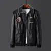 Chaqueta de Cuero de Moda para Hombre Tallas Grandes Transfronteriza, Nueva para Primavera, Otoño e Invierno, Chaqueta Deportiva Casual Bordada para Motociclista con Forro Polar