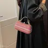 Bolsa de ombro único e transversal feminina com trama texturizada, design de bolsa de mão trançada, estilo nicho novo 2026, bolsa pequena