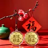 Llavero dorado, pequeño regalo del Festival de Medio Otoño, pastel de luna en forma de corazón, moneda de oro, buena suerte y riqueza, colgante para bolso, venta al por mayor de recuerdos
