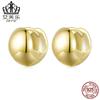 Evelle Plata de Ley Europea y Americana más vendida hebilla de oreja simple tipo espejo s925 chapado en oro real pendientes pulidos tipo espejo novedosos joyería