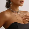Colar de Pedras Naturais Irregulares com Pingente de Coração Transfronteiriço Conjunto de Joias com Brincos da Moda para Uso Diário e Pulseira com Fecho Ot