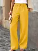 2026 Verano Nuevo Moda Cruzada Europea y Americana Comercio Exterior Casual Rectos Tejidos Pantalones Largos de Mujer Pantalones Casuales Verano