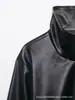 Comércio Exterior Transfronteiriço Roupas Femininas Outono 2026 Novos Produtos Moda Estilo Europeu e Americano Retro Jaqueta de Couro Sintético com Gola Alta