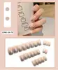 Uñas Almendradas Portátiles, Uñas Largas Estilo Europeo y Americano, Estilo Dulce y Fresco, Arte de Uñas con Pedrería Estrella Cruzada Blanco y Negro, Puntas de Uñas Postizas, Pegatinas para Uñas