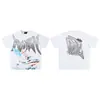 Camiseta de Estrás Emoción Mixta Calle Alta Americana Estampado de Bebé Ángel Holgada Algodón Puro Marca de Moda Manga Corta Verano