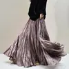 Falda plisada de estilo chino con un dobladillo grande y fluido, nueva ropa transfronteriza de talla grande para mujer 2026, falda de corte holgado con una bonita caída