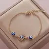 Retención de Color Galvanizado Ojo de Diablo Trébol de Cuatro Hojas Ojo de Diamante Pulsera Moda Femenina Simple Comercio Electrónico Transfronterizo Joyería Comercio Exterior