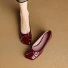 Zapatos de Gamuza con Lazo, Punta Cuadrada Oblicua Suave, Boca Baja, Tacón Grueso, Tacón Bajo, Para Ir al Trabajo, Combinan con Todo, Zapatos de Mujer Nuevos 2025
