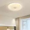 Lámpara de techo vintage estilo crema para dormitorio, diseño de calabaza con conchas francesas, iluminación acogedora que protege los ojos para estudio y dormitorio principal
