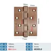Dobradiça Plana de Aço Inoxidável com Rolamento 4 polegadas 5 polegadas Espessada Silenciosa Porta de Madeira Porta Interna Dobradiça Dobradiça Oculta Dobradiça