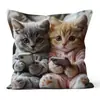 Funda de Almohada de Gato Más Vendida de Temu, Funda de Cojín Decorativa para el Hogar de Animales Linda y Divertida, Hecha a Medida y Disponible para Dropshipping