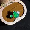 Anel Inlaid de Ágata Branca Natural de Alta Qualidade em Formato de Cabaça, Design Original de Luxo Leve com Toque de Alto Padrão, Inlay em Formato de Ovo, Joia de Presente para Mulheres