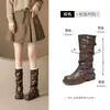 Botas de Montar Augusden Meilade Martin para Mujer 2026 Nuevas de Otoño Botas Vaqueras Occidentales Marrones de Media Pantorrilla
