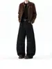 Diseño de alta calle con costuras visibles, jeans de trabajo para hombre, corte holgado estilo americano, adelgazantes, pantalones de pierna curva de nicho para adolescentes