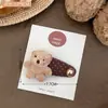 Novo laço xadrez fofo com urso flocado para prender o cabelo, presilha de cabelo fofa versátil estilo coreano com urso de pelúcia