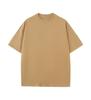 Nueva Camiseta de Algodón Peinado de Color Sólido de 230g con Cuello Redondo y Manga Corta para Hombre, Marca Moderna de Peso Pesado, Corte Holgado, Estampada con Logo de Transferencia Térmica